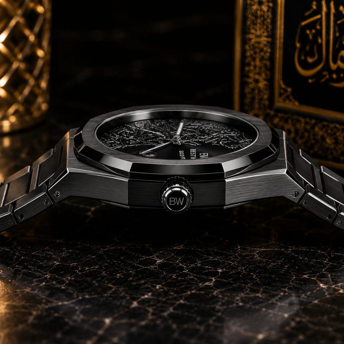 Bestwin Men's | Black Arabic Calligraphy Dial - VogueHourBestwin Men's | Black Arabic Calligraphy Dial
