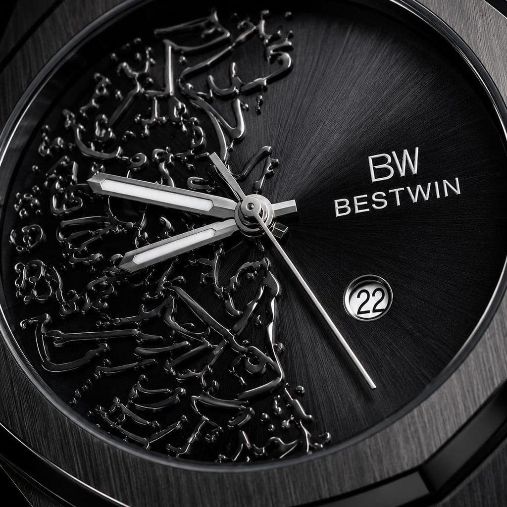 Bestwin Men's | Black Arabic Calligraphy Dial - VogueHourBestwin Men's | Black Arabic Calligraphy Dial