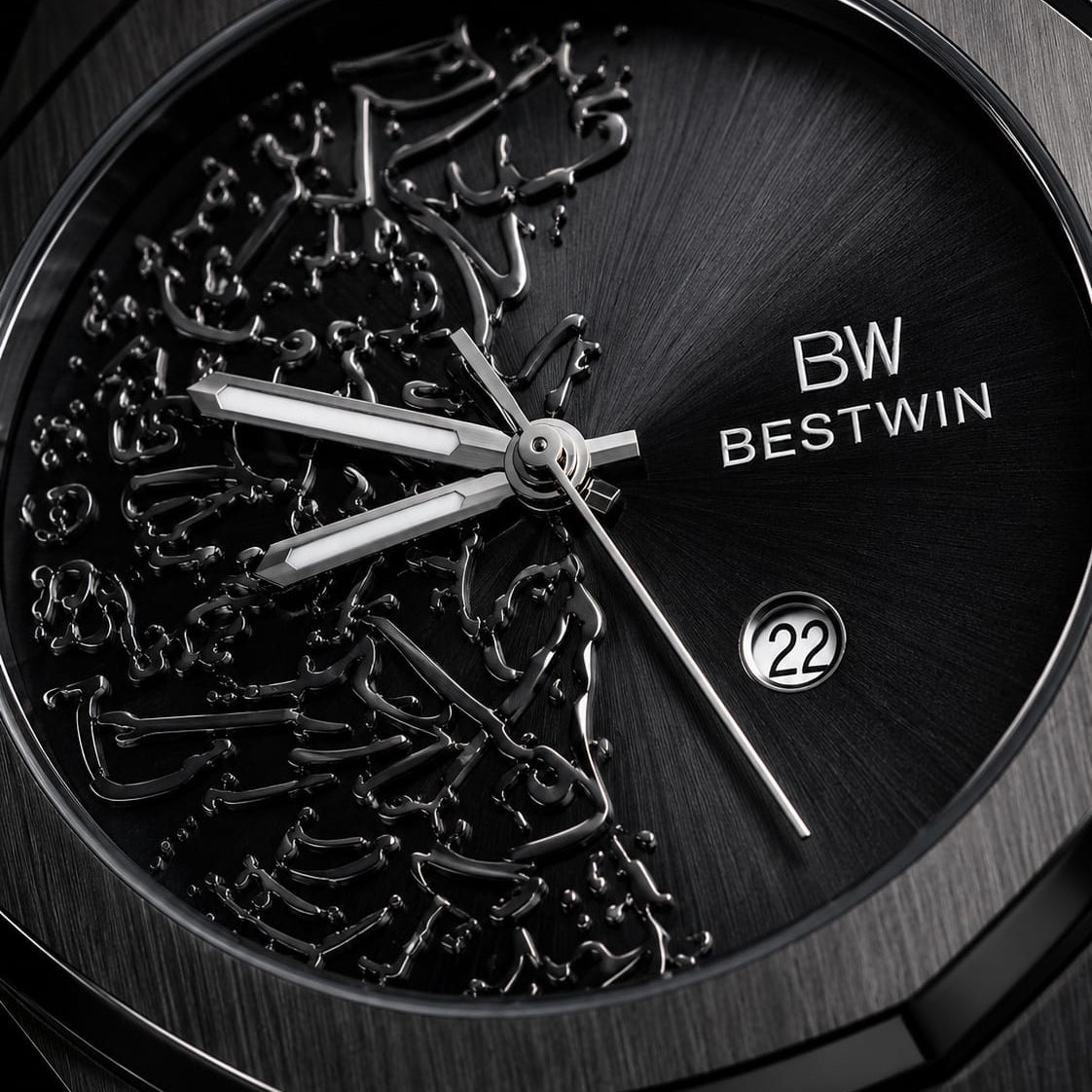 Bestwin Men's | Black Arabic Calligraphy Dial - VogueHourBestwin Men's | Black Arabic Calligraphy Dial