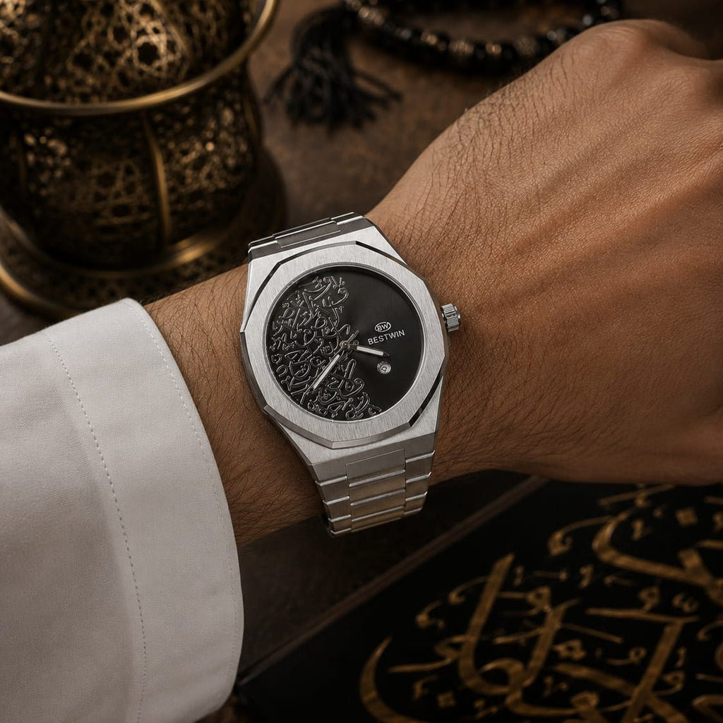 Bestwin Men's | Black Arabic Calligraphy Dial - VogueHourBestwin Men's | Black Arabic Calligraphy Dial