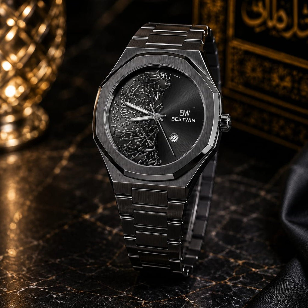 Bestwin Men's | Black Arabic Calligraphy Dial - VogueHourBestwin Men's | Black Arabic Calligraphy Dial