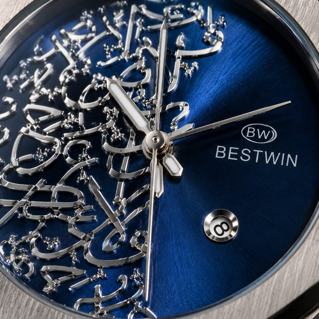 Bestwin Men's | Royal Blue Arabic Calligraphy Dial - VogueHourBestwin Men's | Royal Blue Arabic Calligraphy Dial