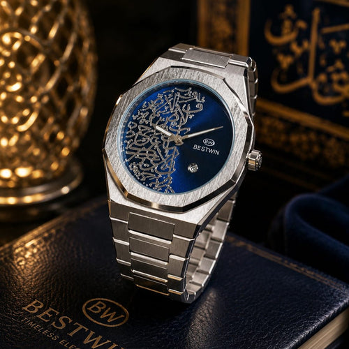 Bestwin Men's | Royal Blue Arabic Calligraphy Dial - VogueHourBestwin Men's | Royal Blue Arabic Calligraphy Dial