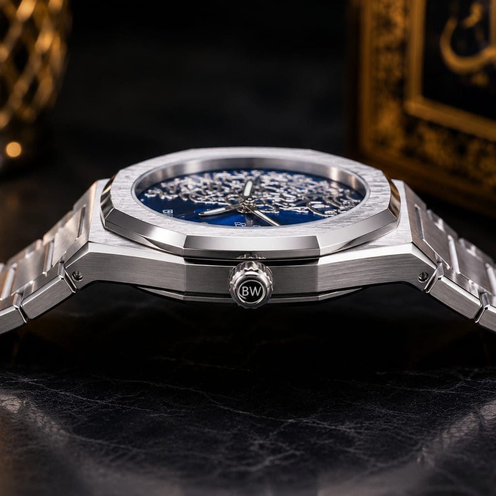 Bestwin Men's | Royal Blue Arabic Calligraphy Dial - VogueHourBestwin Men's | Royal Blue Arabic Calligraphy Dial