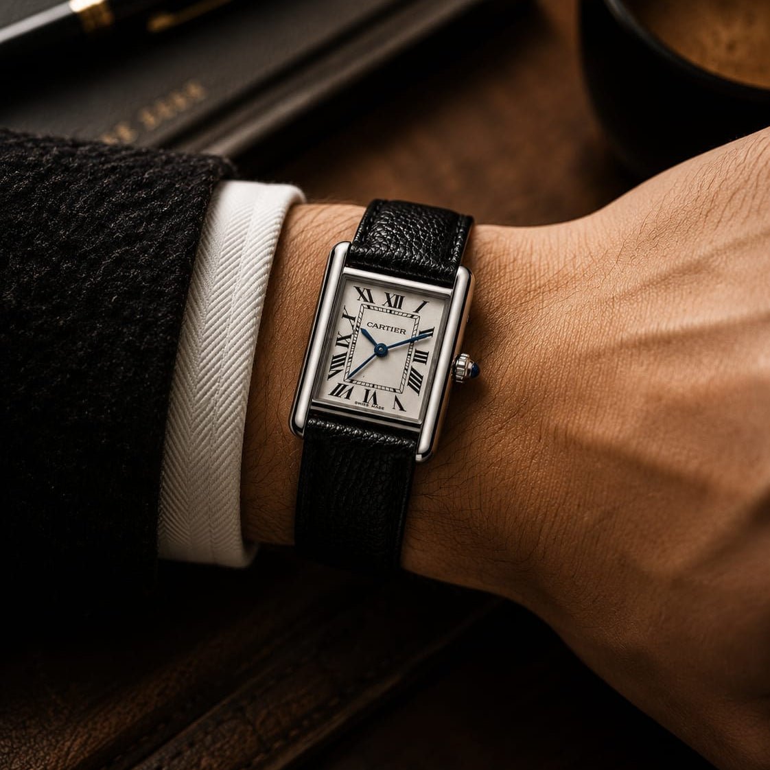 Cartier Tank Men's Silver Case - VogueHourCartier Tank Men's Silver Case