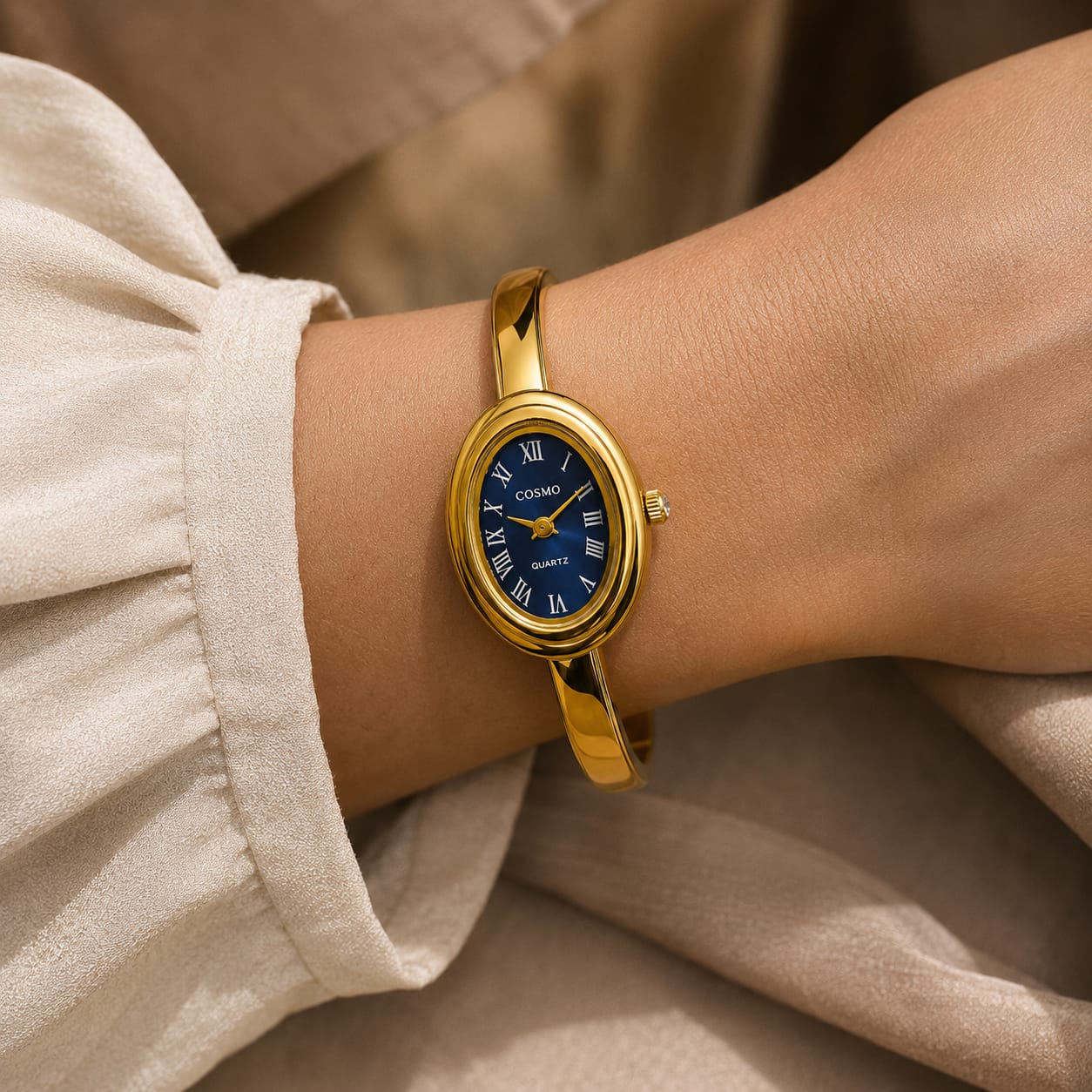 Cosmo Gold Cuff Watch - VogueHourCosmo Gold Cuff Watch