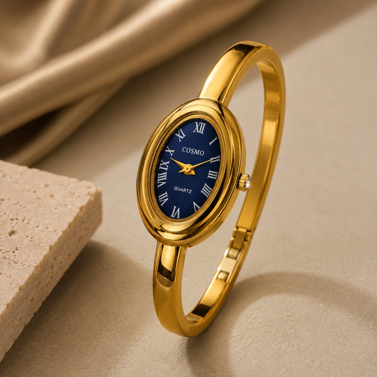 Cosmo Gold Cuff Watch - VogueHourCosmo Gold Cuff Watch