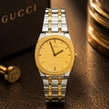 Gucci Men's | Two-Tone Stainless Steel | Gold Champagne GG Dial - VogueHourGucci Men's | Two-Tone Stainless Steel | Gold Champagne GG Dial