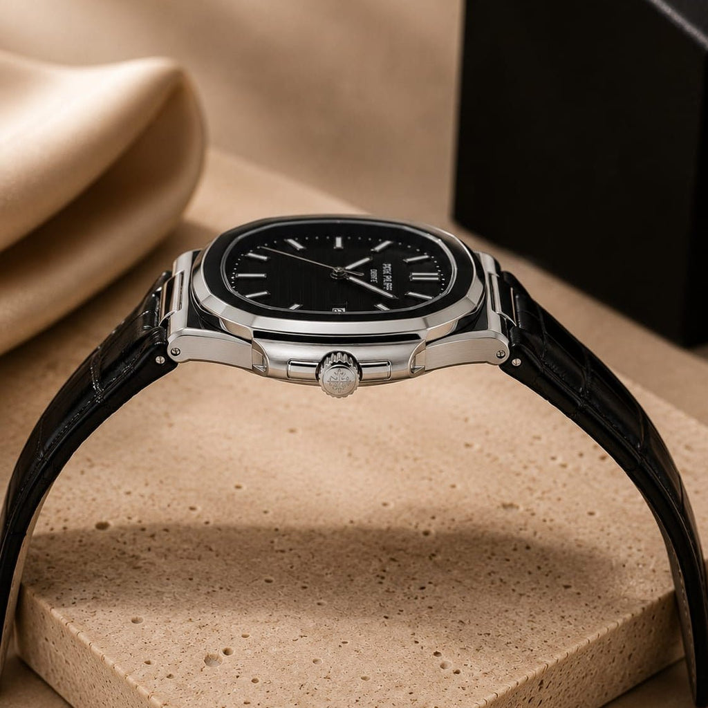 Patek Philippe| Black Leather Strap - VogueHourPatek Philippe| Black Leather Strap