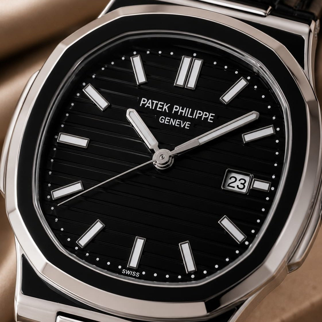 Patek Philippe| Black Leather Strap - VogueHourPatek Philippe| Black Leather Strap