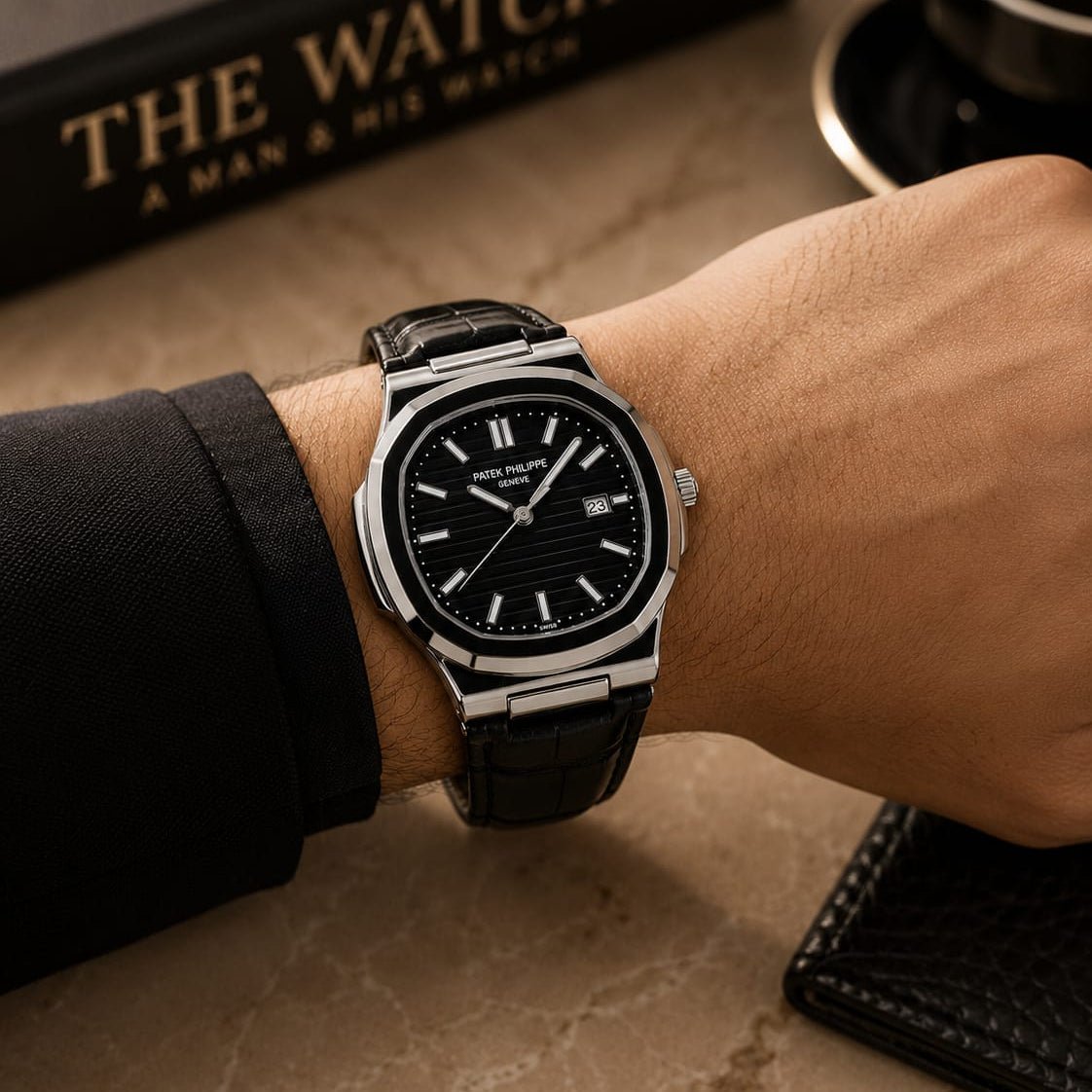 Patek Philippe| Black Leather Strap - VogueHourPatek Philippe| Black Leather Strap