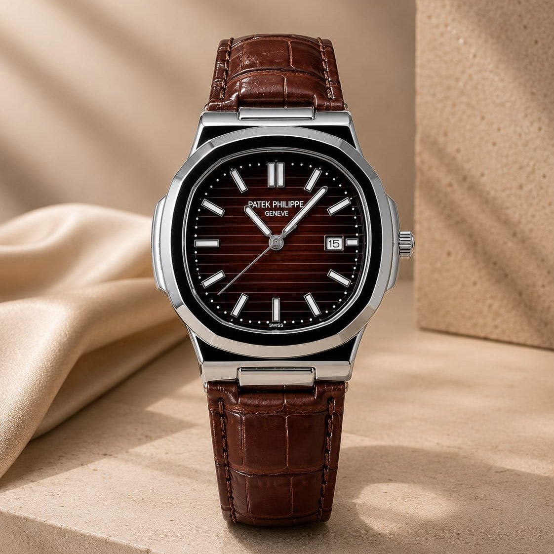 Patek Philippe| Brown Leather Strap - VogueHourPatek Philippe| Brown Leather Strap