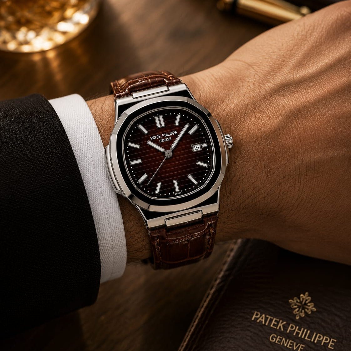Patek Philippe| Brown Leather Strap - VogueHourPatek Philippe| Brown Leather Strap