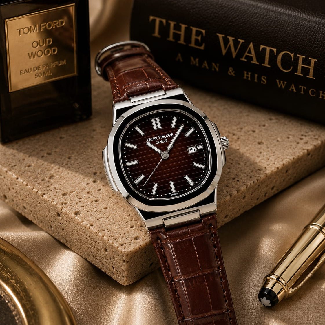 Patek Philippe| Brown Leather Strap - VogueHourPatek Philippe| Brown Leather Strap