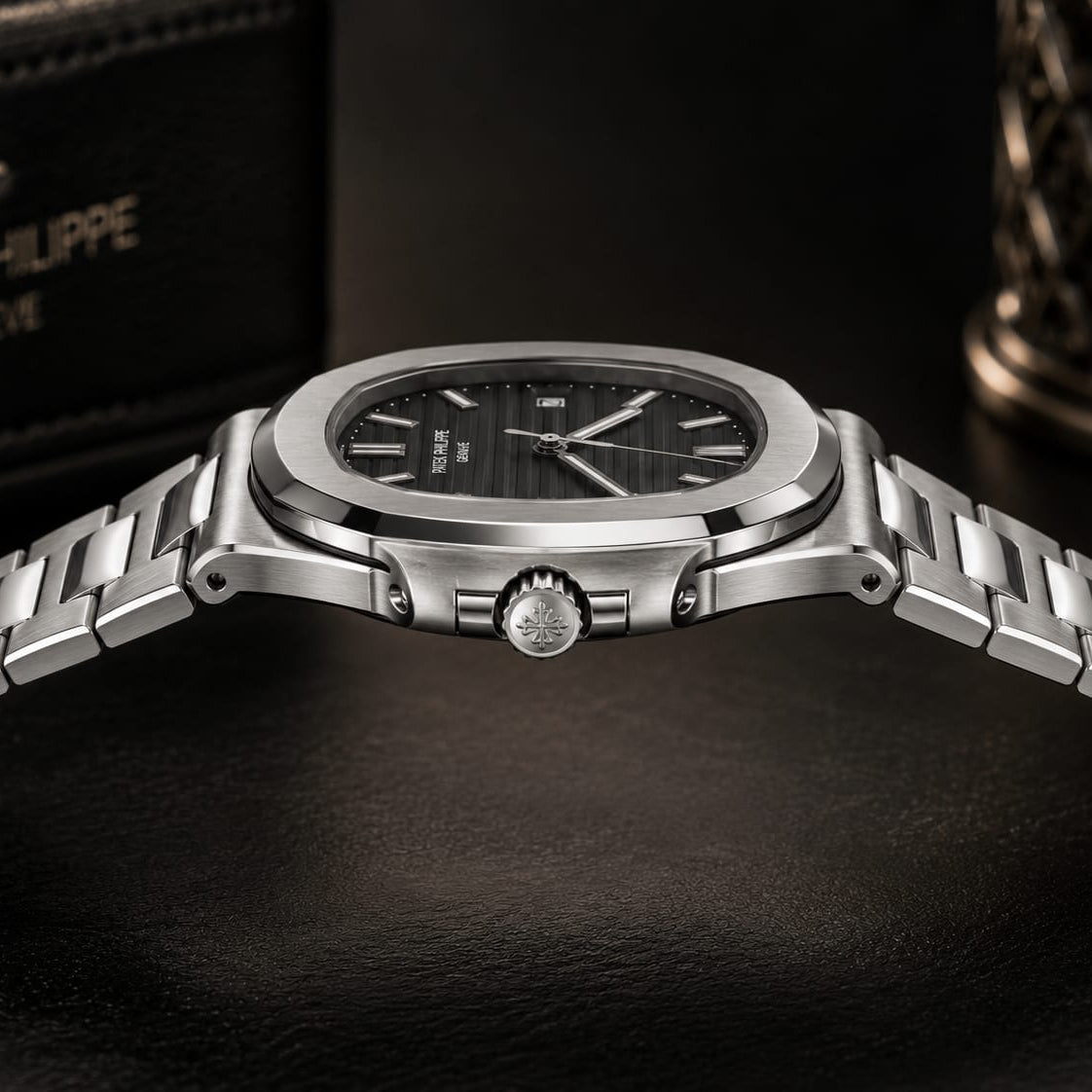 Patek Philippe Nautilus Men's | Black Textured Dial - VogueHourPatek Philippe Nautilus Men's | Black Textured Dial