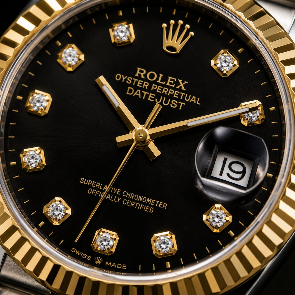 Rolex Datejust Men's | Black Diamond Dial - VogueHourRolex Datejust Men's | Black Diamond Dial