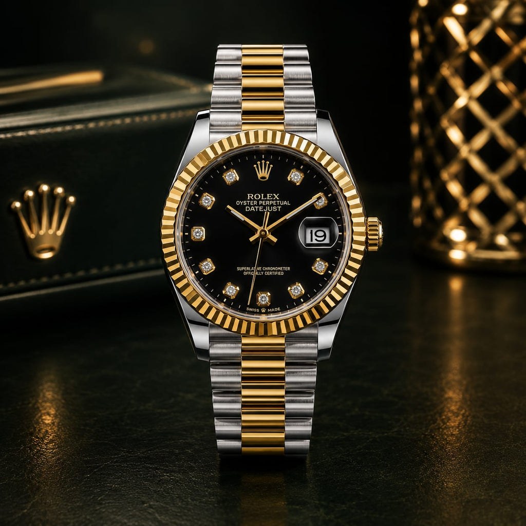 Rolex Datejust Men's | Black Diamond Dial - VogueHourRolex Datejust Men's | Black Diamond Dial