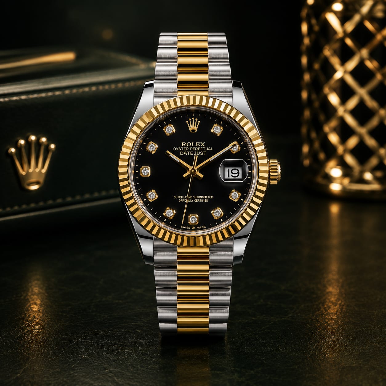 Rolex Datejust Men's | Black Diamond Dial - VogueHourRolex Datejust Men's | Black Diamond Dial