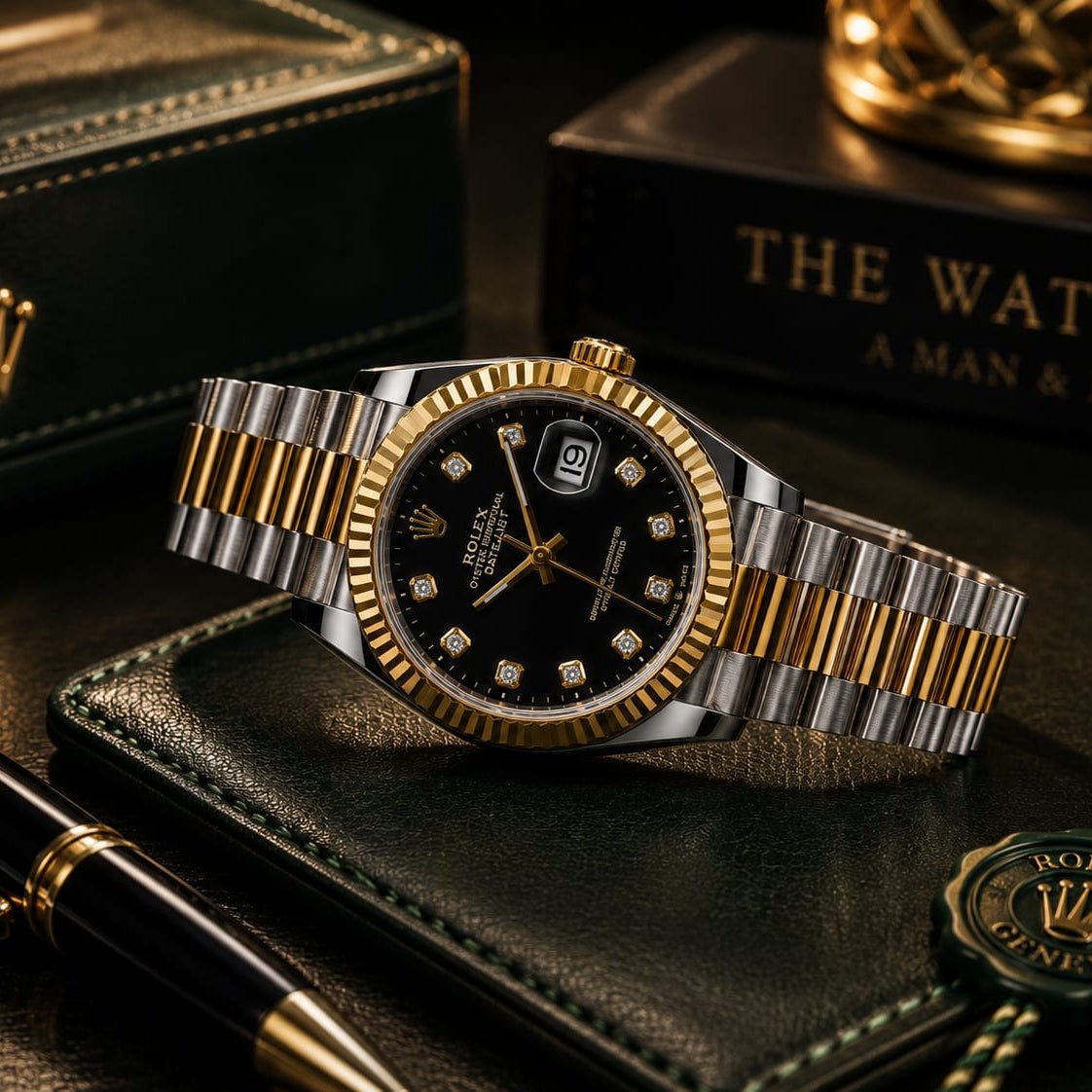 Rolex Datejust Men's | Black Diamond Dial - VogueHourRolex Datejust Men's | Black Diamond Dial