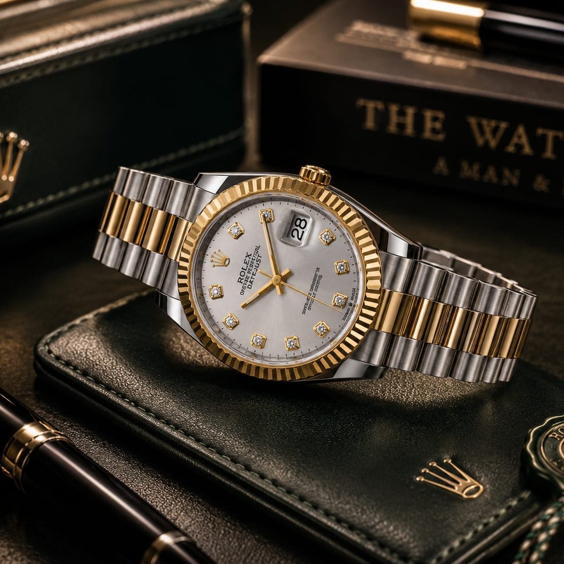 Rolex Datejust Men's | Silver Diamond Dial - VogueHourRolex Datejust Men's | Silver Diamond Dial