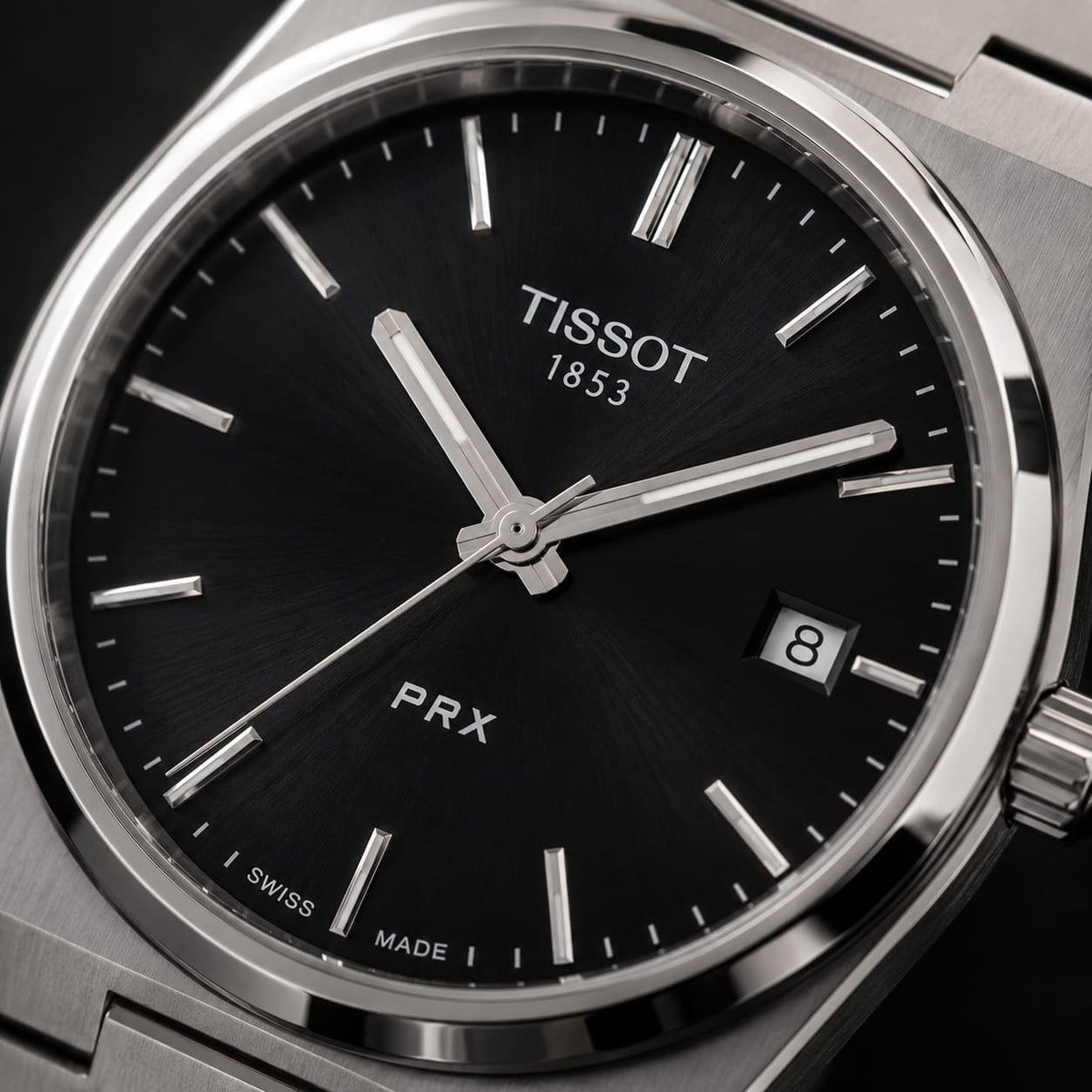 Tissot PRX Men's | Black Sunburst Dial - VogueHourTissot PRX Men's | Black Sunburst Dial