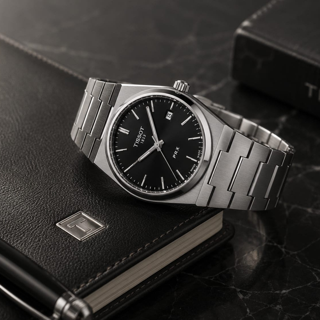 Tissot PRX Men's | Black Sunburst Dial - VogueHourTissot PRX Men's | Black Sunburst Dial
