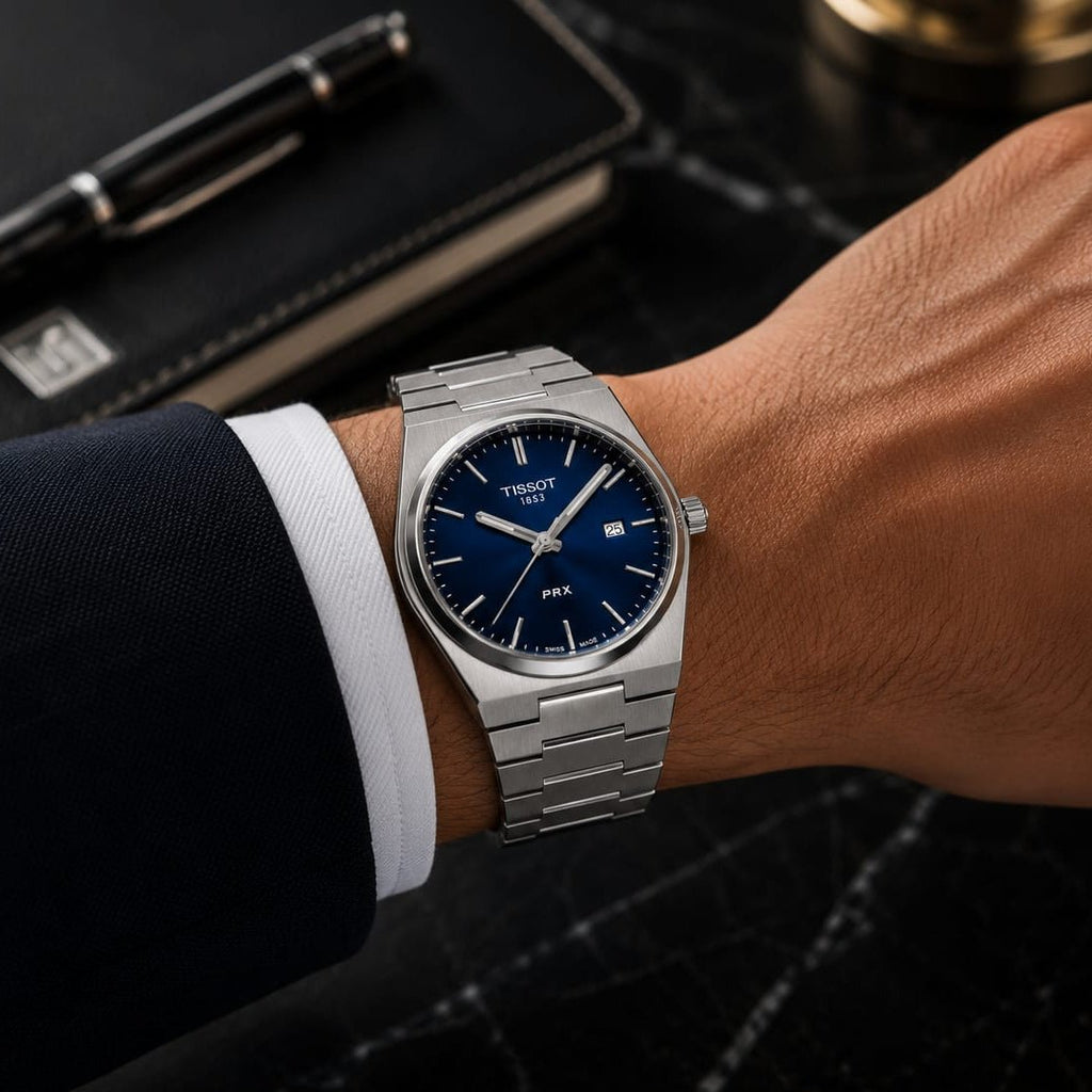 Tissot PRX Men's | Blue Sunburst Dial - VogueHourTissot PRX Men's | Blue Sunburst Dial