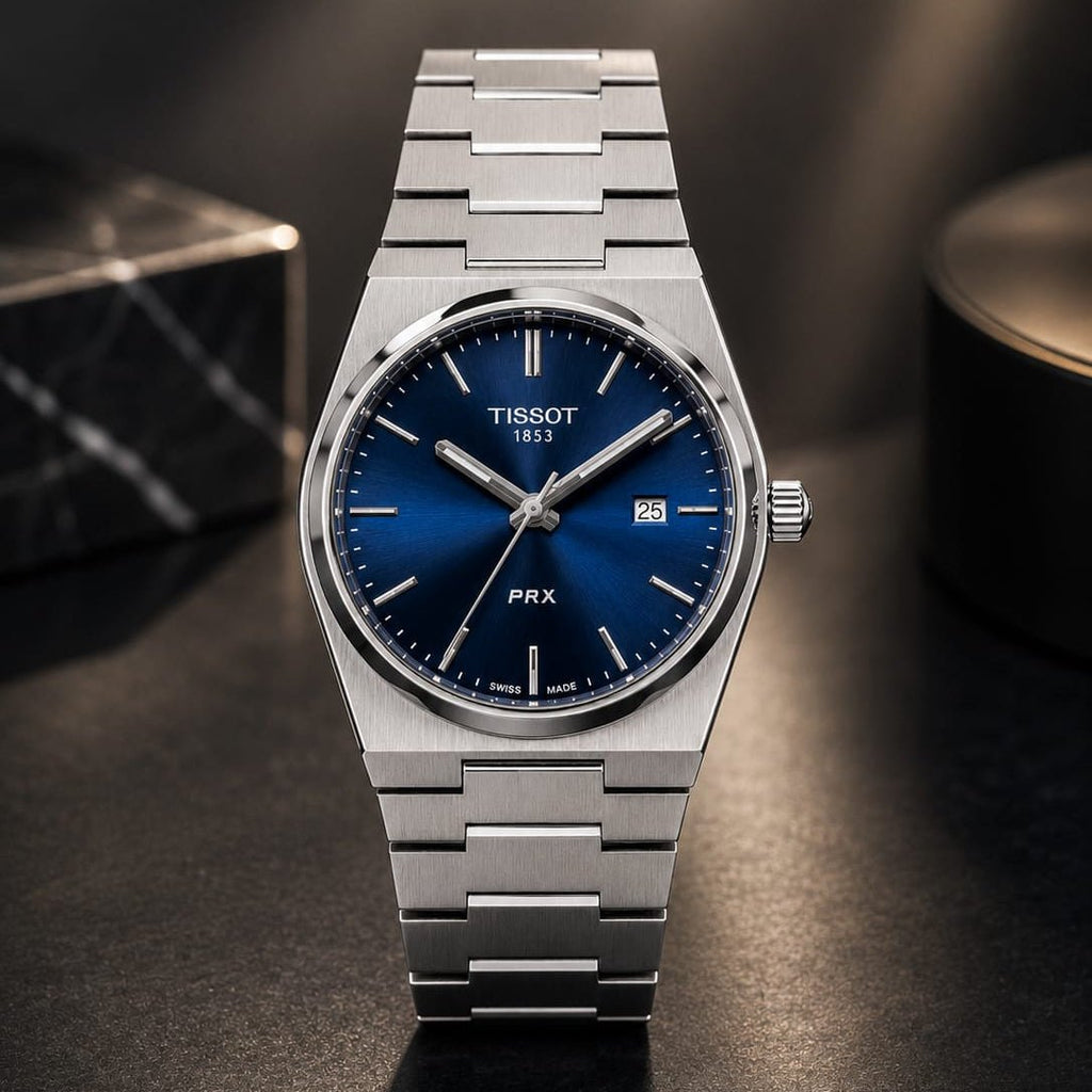Tissot PRX Men's | Blue Sunburst Dial - VogueHourTissot PRX Men's | Blue Sunburst Dial