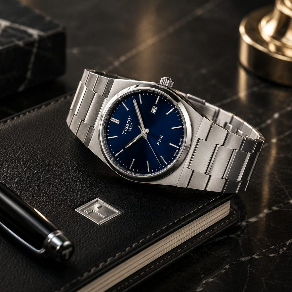 Tissot PRX Men's | Blue Sunburst Dial - VogueHourTissot PRX Men's | Blue Sunburst Dial