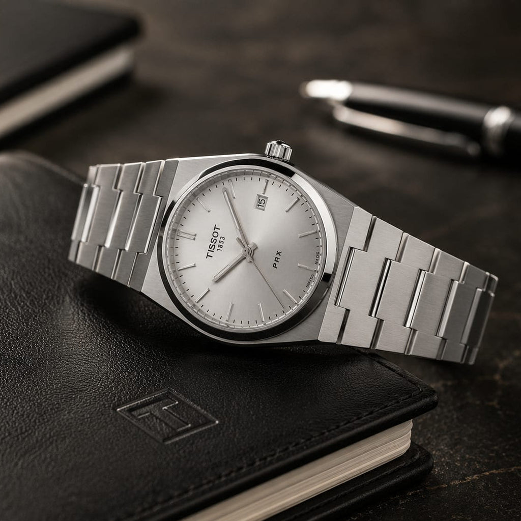 Tissot PRX Men's | Silver Sunburst Dial - VogueHourTissot PRX Men's | Silver Sunburst Dial