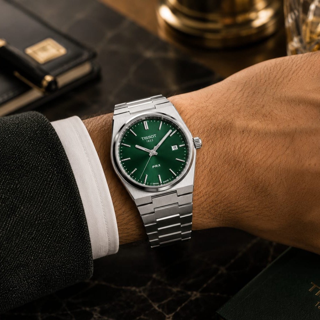 Tissot PRXMen's | Green Sunburst Dial - VogueHourTissot PRXMen's | Green Sunburst Dial