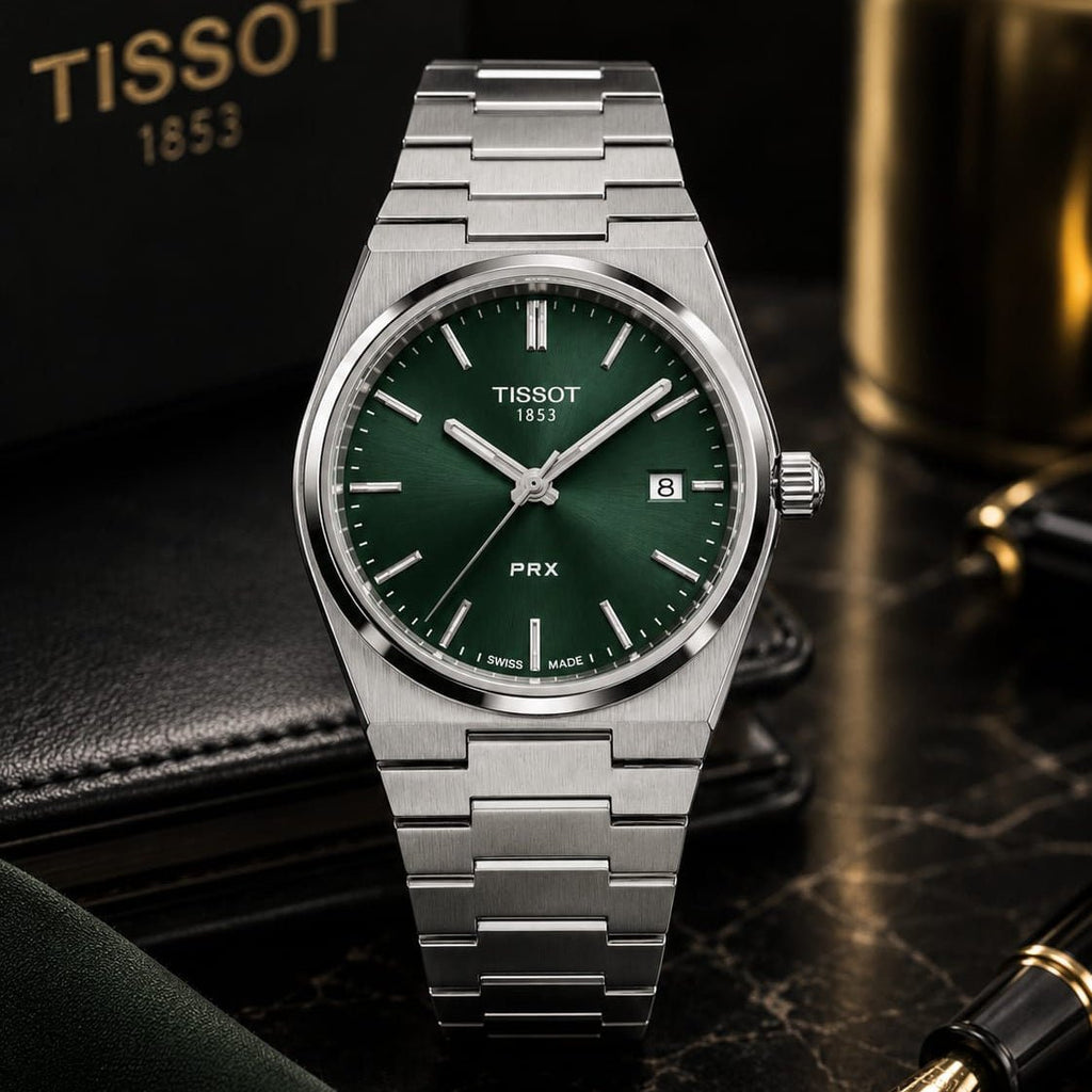 Tissot PRXMen's | Green Sunburst Dial - VogueHourTissot PRXMen's | Green Sunburst Dial