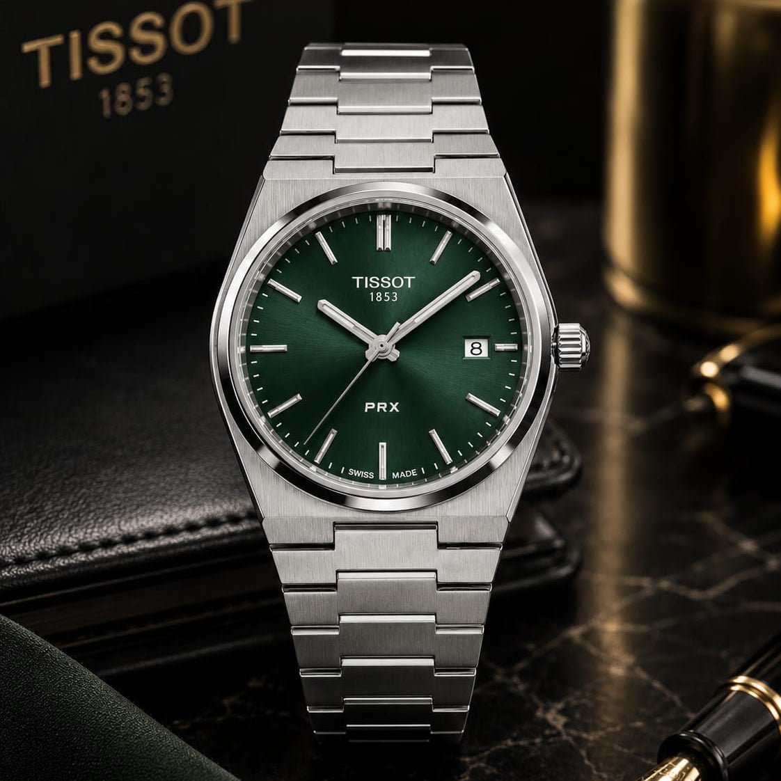 Tissot PRXMen's | Green Sunburst Dial - VogueHourTissot PRXMen's | Green Sunburst Dial